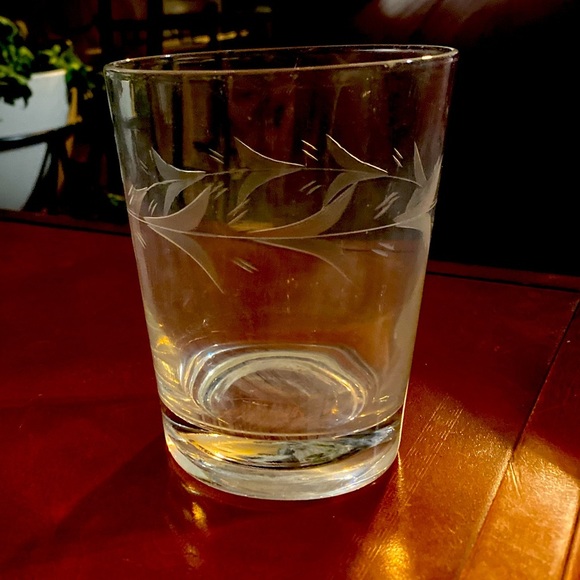 tiffin franciscan crystal Etched Whiskey Glasses Set Of 6
